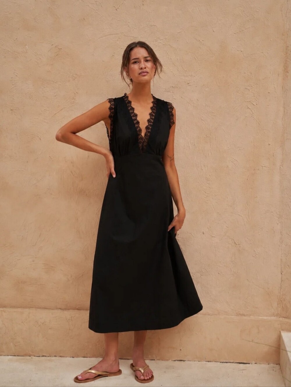 Indian Summer Co LOU LOU MAXI NOIR COTTON LACE